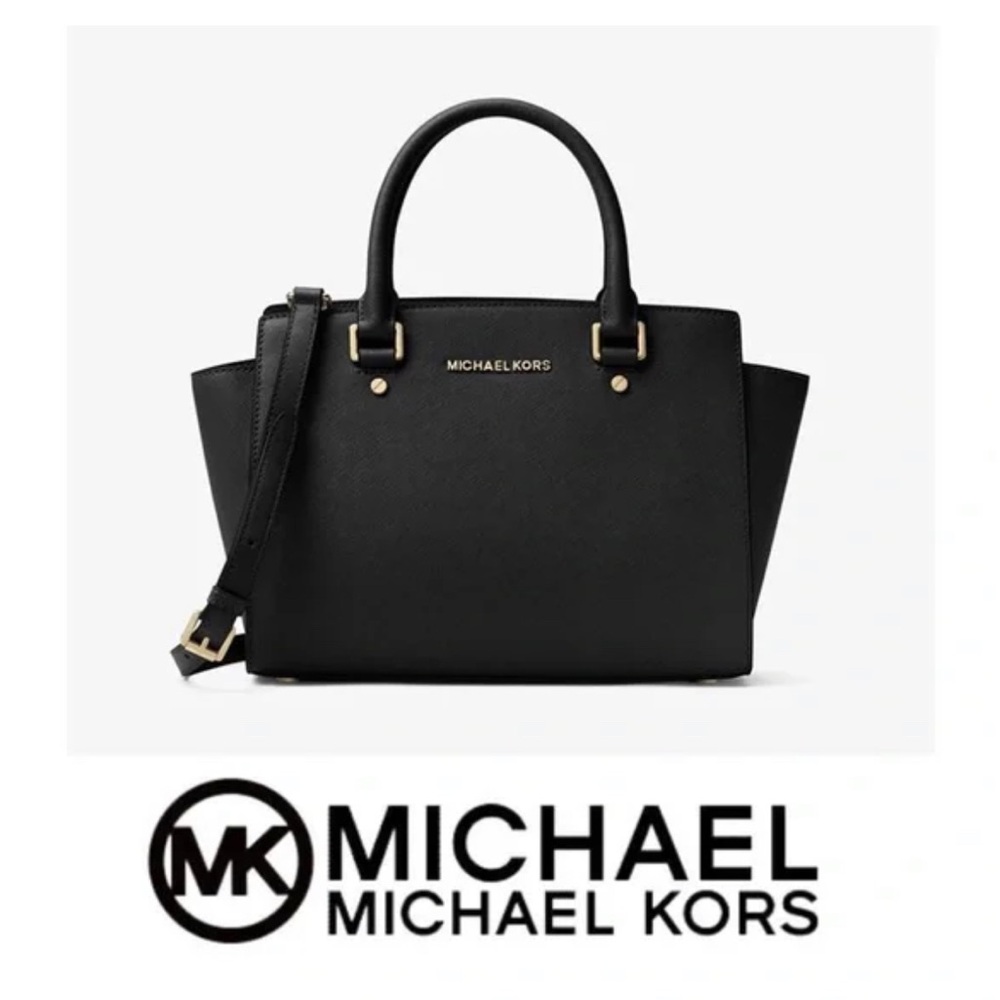 Michael Kors Selma Large Satchel purse  in Black